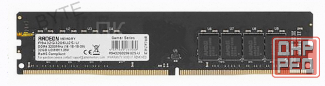 Оперативная Память Dimm Ddr4 Amd 32гб 3200 Мгц cl16 r9432g3206u2s-u - арт:7274 Донецк - изображение 1