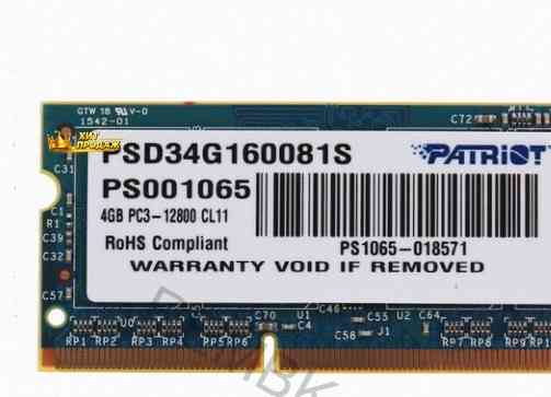 Оперативная Память Sodimm Patriot Signature [psd34g160081s] 4 гб - арт:6229 Донецк