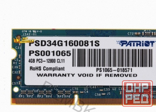Оперативная Память Sodimm Patriot Signature [psd34g160081s] 4 гб - арт:6229 Донецк - изображение 2