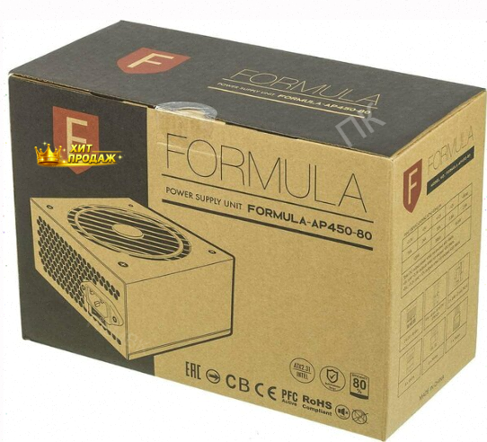 Блок Питания Formula Atx 450w Formula-ap450-80 80 Plus White (20+4pin) Apfc 120mm Fan 7xs - арт:2473 Донецк