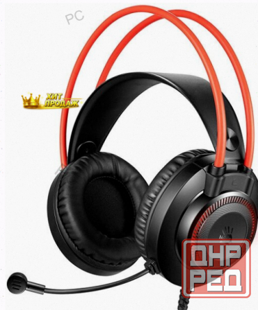 Наушники с Микрофоном a4tech Bloody g200 Aux3.5-4pin +usb Черно Красные - арт:4815 Донецк - изображение 1