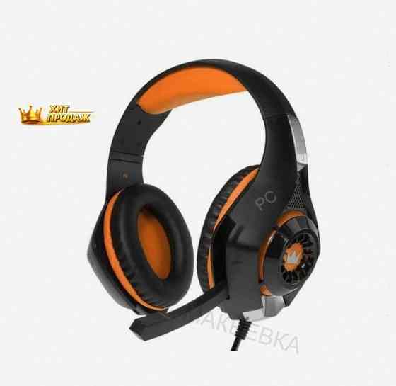 Наушники Crown Cmgh-101t, Игровые, Полноразмерные, Микрофон, 3.5 мм, 2.1 м, чёрно-оранжев - арт:2581 Донецк