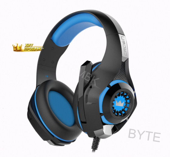 Игровые Наушники Проводные с Микрофоном Crown Micro Cmgh-101t чёрный/синий - арт:4465 Донецк