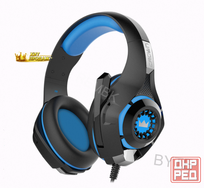 Игровые Наушники Проводные с Микрофоном Crown Micro Cmgh-101t чёрный/синий - арт:4465 Донецк - изображение 4