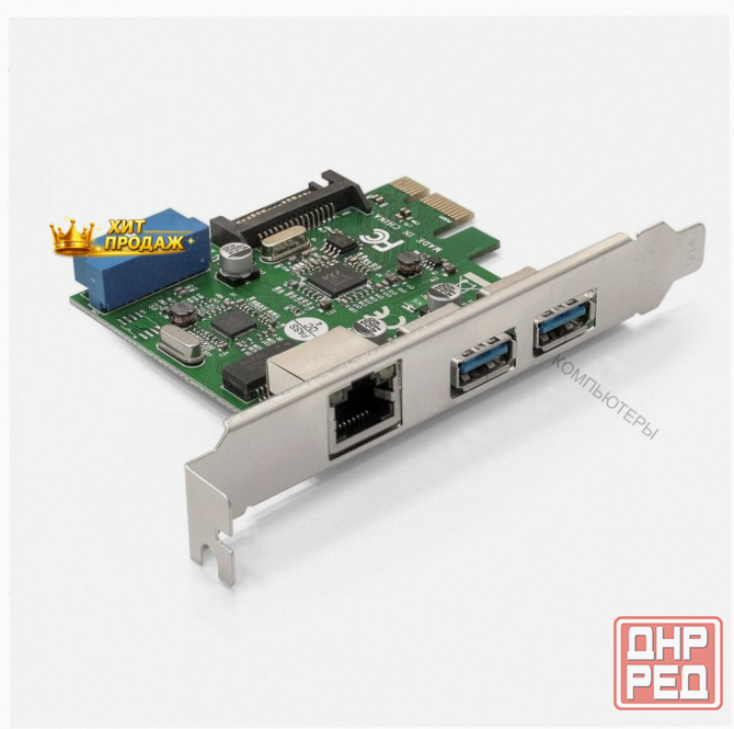 Контроллер Сетевой Exegate ex290278rus Exe-362 Pci-e x1 v2.0, 2*usb3.0 Ext. + 1* - арт:9479 Донецк - изображение 1