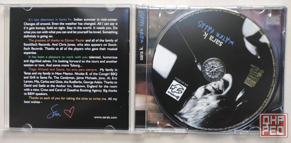 Фирменный CD Новый. Water Falls. Sara K. Рельефный IFPI. Made in Germany Донецк - изображение 3