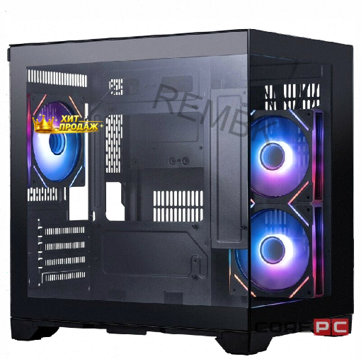 Корпус 1stplayer Megaview mv5-tp Argb Black (mv5-tp-bk-2fc7r-1fc7) / Matx / 3x120mm Argb - арт:2362 Донецк