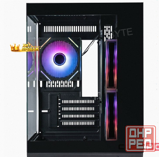 Корпус 1stplayer Megaview mv5-tp Argb Black (mv5-tp-bk-2fc7r-1fc7) / Matx / 3x120mm Argb - арт:2362 Донецк - изображение 3