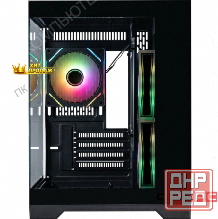 Корпус 1stplayer Megaview mv5-tp Argb Black (mv5-tp-bk-2fc7r-1fc7) / Matx / 3x120mm Argb - арт:2362 Донецк - изображение 2