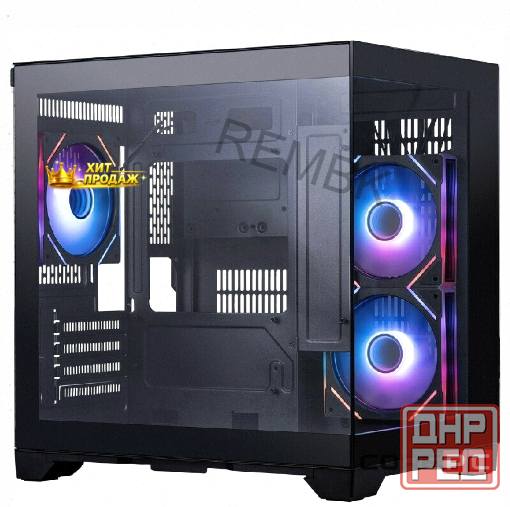 Корпус 1stplayer Megaview mv5-tp Argb Black (mv5-tp-bk-2fc7r-1fc7) / Matx / 3x120mm Argb - арт:2362 Донецк - изображение 1