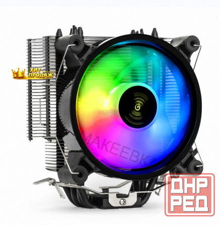 Кулер Exegate Dark Magic Exx400v2-pwm.rgb (al+cu, Черное Покрытие, 4 Тепл.трубки, Lga775/ - арт:6111 Донецк - изображение 1