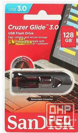 Usb Flash Drive 128gb - Sandisk Cruzer Glide 3.0 Black Sdcz600-128g-g35 - арт:4339 Макеевка - изображение 1