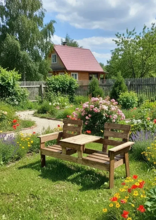 Скамейка Лавочка со столиком для двоих Донецк