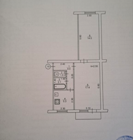 2х комн., на гор. Администрации Харцызска, 5/5, вода 1/1 Харцызск