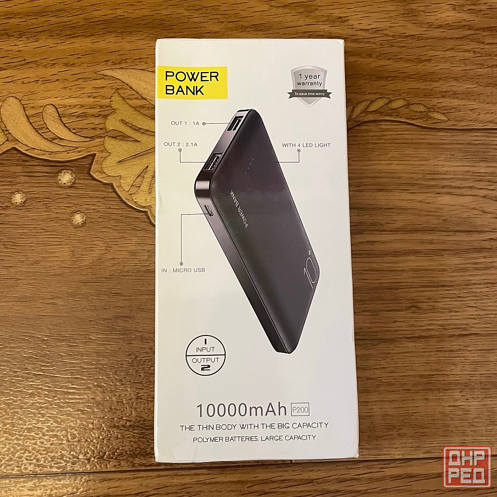 Power Bank 10000 мАч, портативное зарядное, зарядка, внешний аккумулятор Донецк - изображение 1