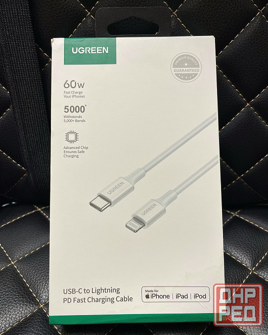 Кабель iPhone Lightning - Ugreen, 0.5 м, 60 Вт, 3A, 480 Мбит, PD, MFI Донецк - изображение 1