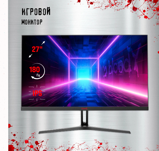 Монитор Игровой Bloody mn270f, 1920x1080, Ips, 180гц, 2хhdmi, 1хdp, Черный - арт:2332 Донецк