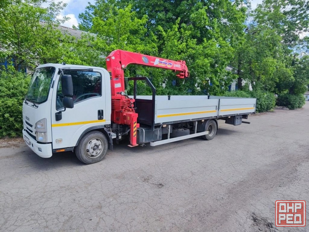 Услуги манипулятора ISUZU, 5 тонн, длина кузова 6 метров. Автовышка (люлька) 13 метров Донецк - изображение 1