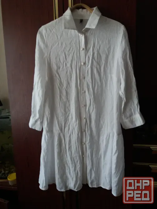 Продам платье халат белого цвета р. 50-52 (xl) Донецк - изображение 1