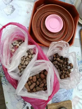 Керамзит, галька, ракушки, поддоны, под горшки, семена тыквы Макеевка