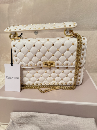 Сумка Valentino из натуральной кожи белая Донецк
