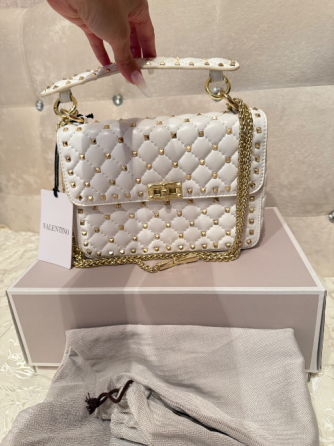 Сумка Valentino из натуральной кожи белая Донецк