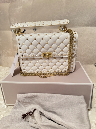 Сумка Valentino из натуральной кожи белая Донецк