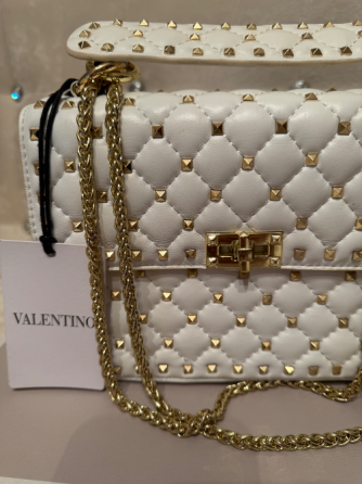 Сумка Valentino из натуральной кожи белая Донецк