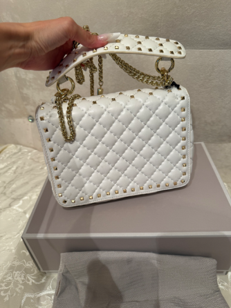 Сумка Valentino из натуральной кожи белая Донецк