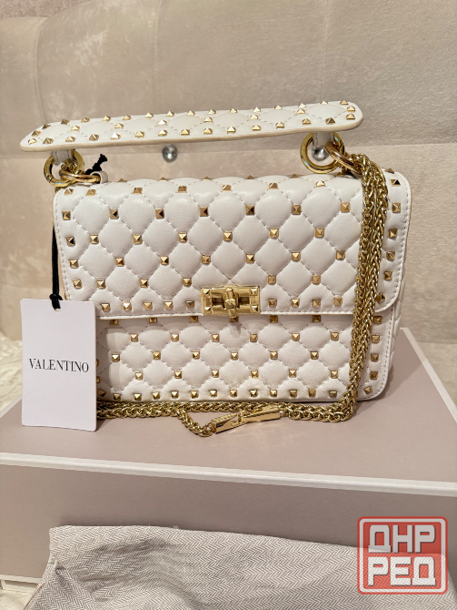 Сумка Valentino из натуральной кожи белая Донецк - изображение 1