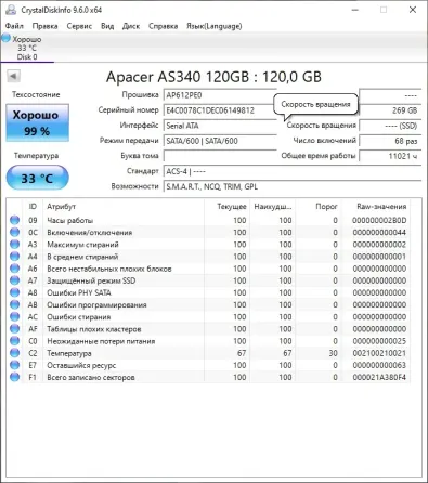 Жесткий диск SSD Apacer AS340 Panther Донецк