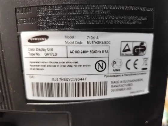 17" Монитор Samsung SyncMaster 710N (MJ17ASKS/EDC) (Комплект: монитор+кабель питания+кабель vga-vga) Донецк