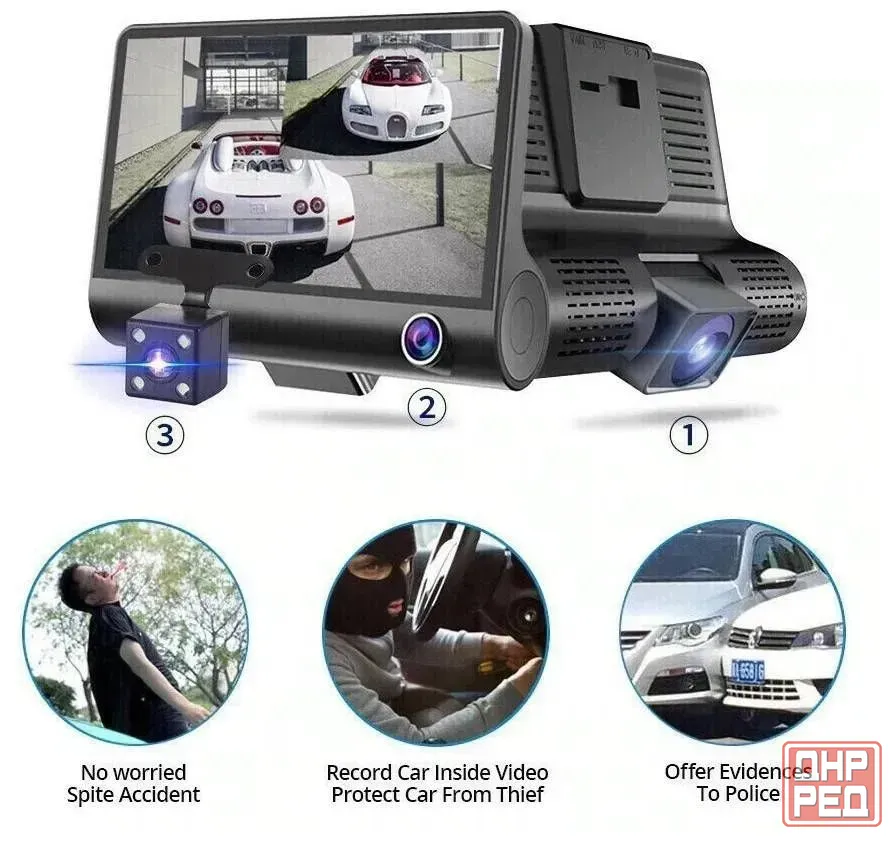 видеорегистратор Video CarDVR Full HD 1080p WDR c аккумом 300ма Донецк - изображение 3
