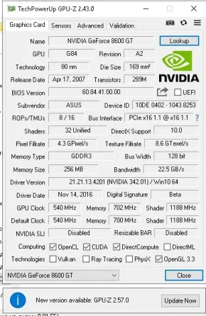 Видеокарта ASUS GeForce 8600GTS DDR3 256MB 128bit Донецк