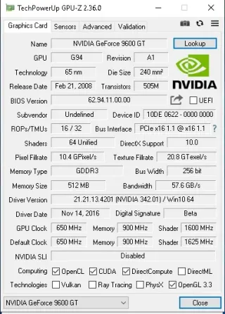 Видеокарта XPert Vision GeForce 9600GT DDR3 512MB 256bit Донецк