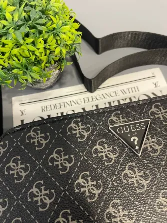 GUESS Urban Monogram Black мужская сумка Макеевка