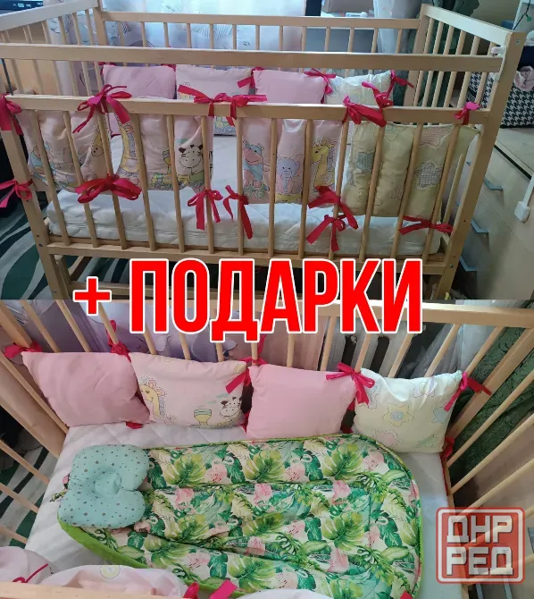 Детская кроватка манеж с маятником + новый матрац 10 см. + подарки Донецк - изображение 1