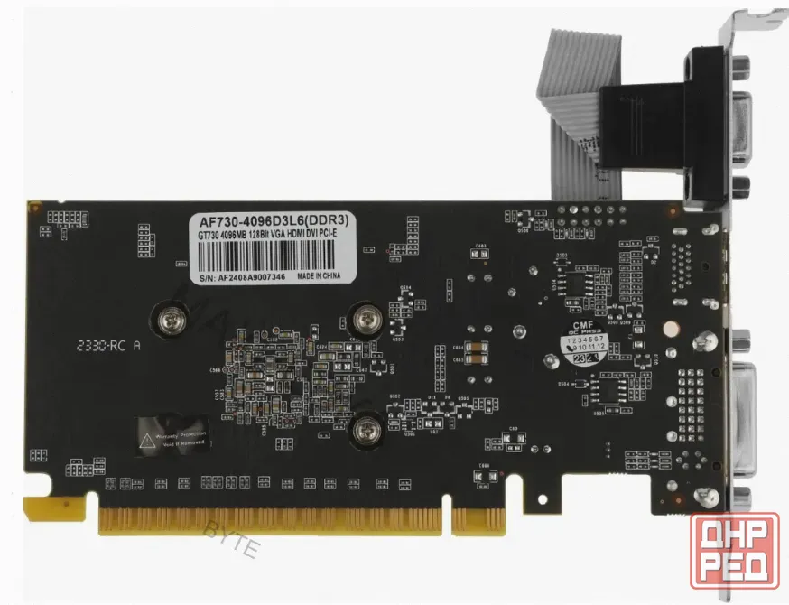 Видеокарта Afox Geforce gt 730 (af730-4096d3l6), 4 гб, Ddr3, 1333 Мгц - арт:2689 Макеевка - изображение 3