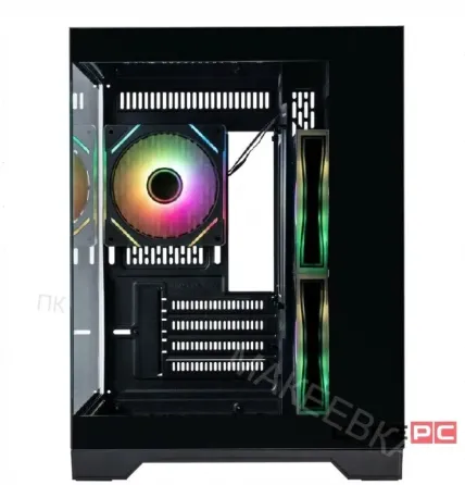 Корпус 1stplayer Megaview mv5-tp Argb Black (mv5-tp-bk-2fc7r-1fc7) / Matx / 3x120mm Argb - арт:3081 Макеевка