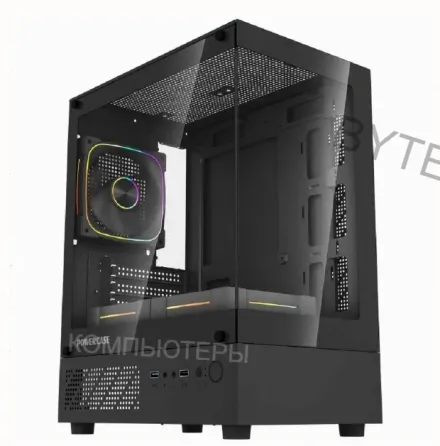 Корпус Powercase Vision Micro m1 Argb, Tempered Glass, 3x 120mm Argb Fans, чёрный, Matx c - арт:9171 Макеевка
