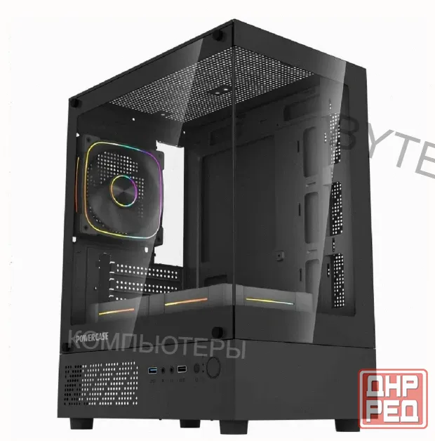 Корпус Powercase Vision Micro m1 Argb, Tempered Glass, 3x 120mm Argb Fans, чёрный, Matx c - арт:9171 Макеевка - изображение 1