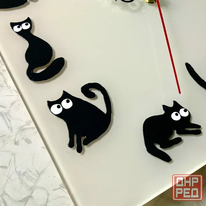 Часы "Кошкин дом", 30 на 30 см двух разных цветов Донецк - изображение 4
