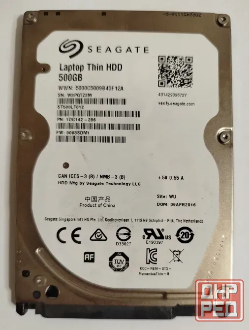 Жесткий диск 2.5" Seagate Momentus Thin 500 Гб Донецк - изображение 1