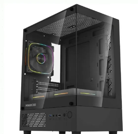 Корпус Powercase Vision Micro m1 Argb, Tempered Glass, 3x 120mm Argb Fans, чёрный, Matx c - арт:1087 Донецк