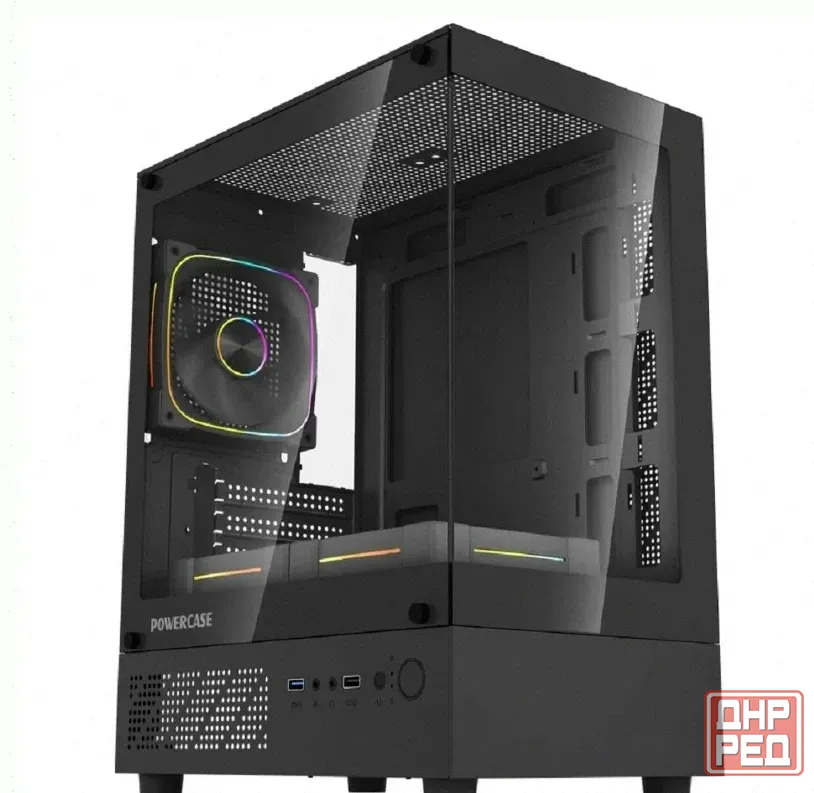 Корпус Powercase Vision Micro m1 Argb, Tempered Glass, 3x 120mm Argb Fans, чёрный, Matx c - арт:1087 Донецк - изображение 1