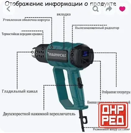 Строительный профессиональный фен 2000 Вт Донецк