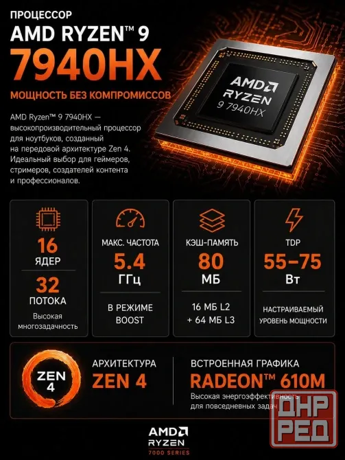 MSI Alpha17 C7VG 240Hz R9 7940HX RTX 4070 140W / 32Gb ddr5 Донецк - изображение 6