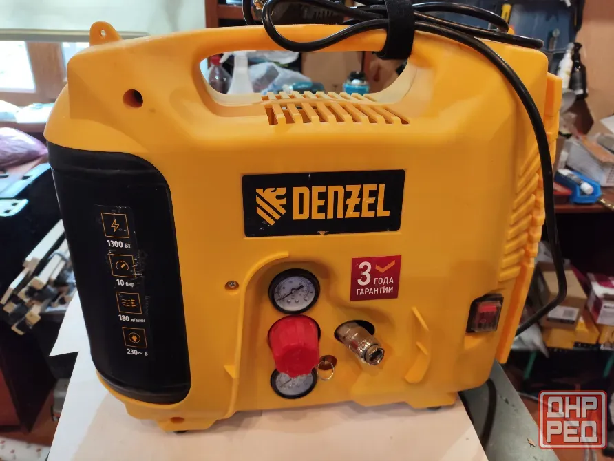 Компрессор воздушный Denzel DL1300 10 бар 1.3 кВт 180 л/мин 5 л с Донецк - изображение 1