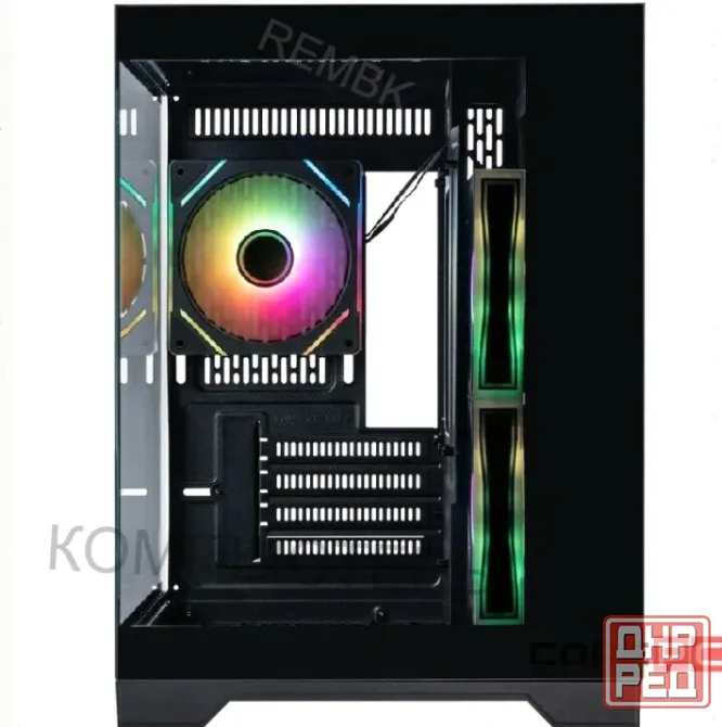 Корпус 1stplayer Megaview mv5-tp Argb Black (mv5-tp-bk-2fc7r-1fc7) / Matx / 3x120mm Argb - арт:5421 Макеевка - изображение 4