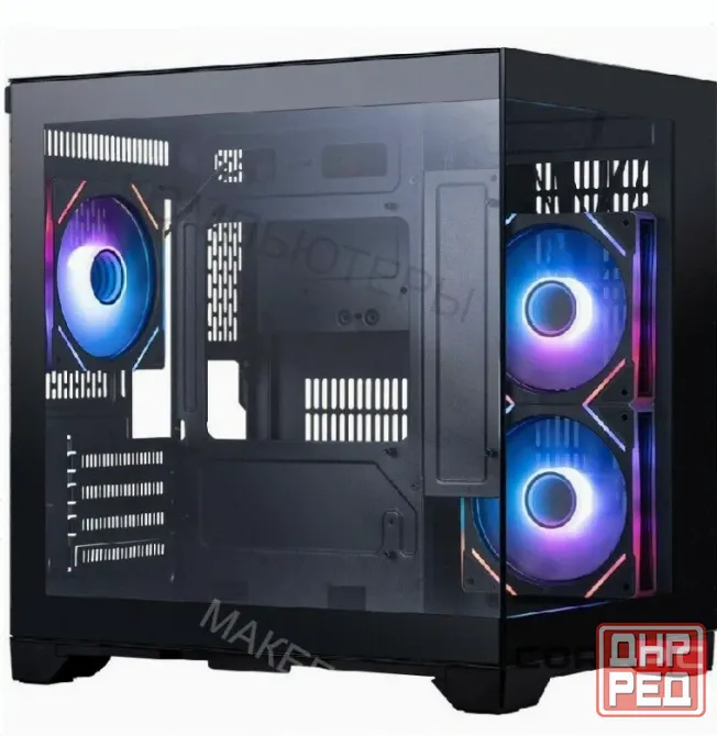 Корпус 1stplayer Megaview mv5-tp Argb Black (mv5-tp-bk-2fc7r-1fc7) / Matx / 3x120mm Argb - арт:5421 Макеевка - изображение 1
